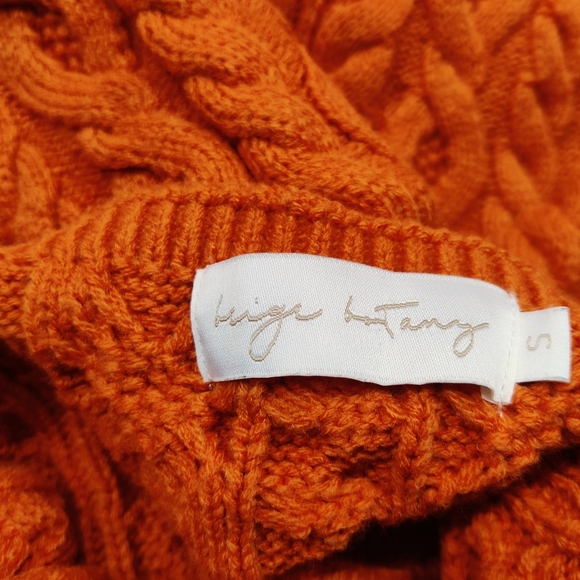 Midi Orange Knitted Backless Sweater Dress - Picture 2 of 6